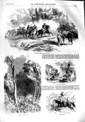 Original Old Antique Print 1851 Kaffir War Cape Horns Hottentots Fingoe 19th