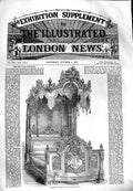 Original Old Antique Print 1851 Bedstead Furniture Roger Dear Bed Victorian