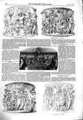 Original Old Antique Print 1851 Sculptured Pedestal Dolls Madame Montanar 19th