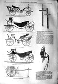 Original Old Antique Print 1851 Phaeton Barouche Dog-Cart Carriage Victorian