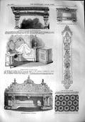 Original Old Antique Print 1851 Elizabethan Billiard Table Furniture Dama 19th