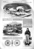 Original Old Antique Print 1851 Ship Mary Gray Longsear Durham Silsbee Coburg