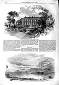 Old Antique Print 1851 Croxteth Liverpool John Ross Yacht Felix Loch Ryan 19th