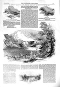 Original Old Antique Print 1851 Ullswater Eamont River Lake District B Victorian