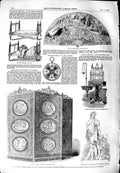 Original Old Antique Print 1851 Fing Screen Rustic Furniture Devonia Bedstead