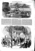 Original Old Antique Print 1851 Queen Pathricroft Station Boat Mayor Victorian