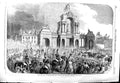 Original Old Antique Print 1851 Royal Procession Windsor Bridge Arch Salford
