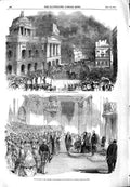 Original Old Antique Print 1851 Presentation Address Queen Town Hall Liverpool