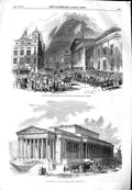 Old Antique Print 1851 St. George'S Hall Liverpool Custom-House Sailors 19th