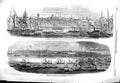 Old Antique Print 1851 Queen Ship Liverpool Royal Excursion River Mersey 19th