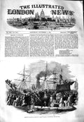 Original Old Antique Print 1851 Reception Kossuth Ship Steamer Madrid Sout 19th