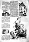Old Antique Print 1851 Statue William Conqueror Falaise Medicine College 19th
