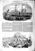 Original Old Antique Print 1851 Kossuth Southampton Docks Ships 19th