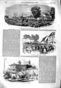 Original Old Antique Print 1851 Cottage Mayor Southampton Winchester Church