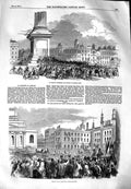 Original Old Antique Print 1851 Kossuth Charing-Cross Guildhall-Yard Victorian