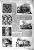 Original Old Antique Print 1851 Beam Hollow Bricks Damask Pattern Fire-Engine