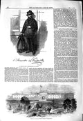 Original Old Antique Print 1851 Portrait Kossuth Barrack Kutaya 19th
