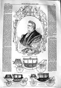 Original Old Antique Print 1851 William Hunter Lord Mayor State Carriage 19th