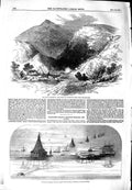 Original Old Antique Print 1851 War Kaffraria Blakeway Farm Submarine Railway