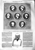 Original Old Antique Print 1851 Mint Royal Children Prince Bust Duke Wellington