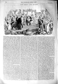 Original Old Antique Print 1851 Lord Mayors People Parrot Bench 19th