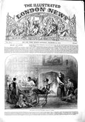 Old Antique Print 1851 Part-Singing Elizabeth Family Music Children Dog 19th
