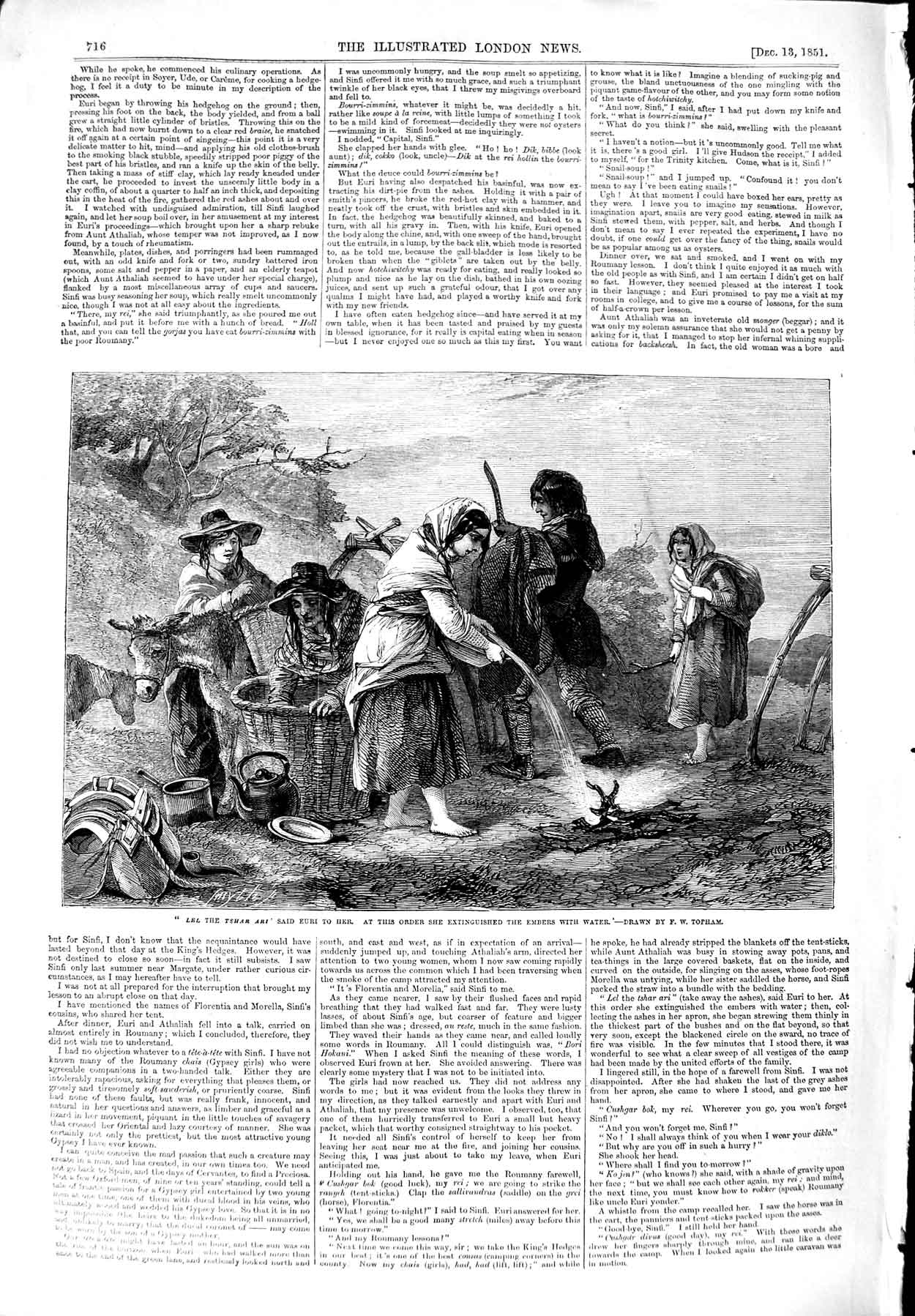 Original Old Antique Print 1851 Topham Euri Children Waterhose Donkey Victorian