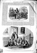 Original Old Antique Print 1851 Butler Children House Fir-Tree Wheelbarrow 19th