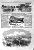 Original Old Antique Print 1852 Clamegy Digne Alps Mountains Chateau Vincennes