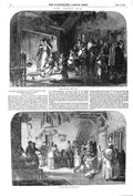 Old Antique Print 1852 Baking Breaking New Year'S-Eve Cake Ireland Custom 19th