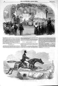 Old Antique Print 1852 Sport Jump Horse Kensal Green Vintry Ward School 19th