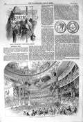 Old Antique Print 1852 French President Louis Napoleon Opera Paris Franc 19th