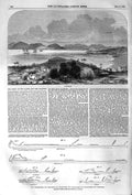Original Old Antique Print 1852 View Portobello Ships Isthmus Panama Canal 19th