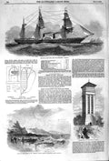 Old Antique Print 1852 Royal West India Mail Ship Orinoco Amazon Swanpool 19th
