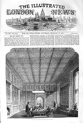 Original Old Antique Print 1852 Library New House Lords London 19th