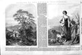 Original Old Antique Print 1852 Jutsum Mountain Spring Shepherd'S Daughter Art