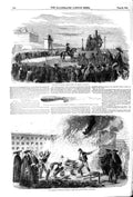 Old Antique Print 1852 Execution Merino Toledo Madrid Burning Body Bilboa 19th