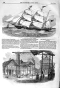 Old Antique Print 1852 Aberdeen Clipper Ship Phoenician Ball Kandy Ceylon 19th