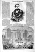 Original Old Antique Print 1852 Charles Barry Architect Museum Geology Playfair