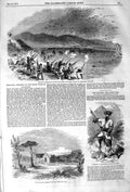 Original Old Antique Print 1852 Wild-Fowl Shooting Shapton Church Ceylon Momund