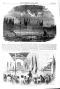 Old Antique Print 1852 Houses Parliament Meeting Family Colonisation Loan 19th