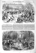 Original Old Antique Print 1852 Procession Boeuf Gras Paris Hunting Chantilly