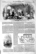 Old Antique Print 1852 Palanquin Carriage Java Peacock Ship Buoy Theatre 19th