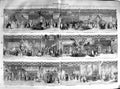 Original Old Antique Print 1852 Panorama Great Exhibition Building T Victorian