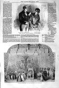 Old Antique Print 1852 Lyceum Theatre Prince Happy Land Mathews Hawk Horn 19th
