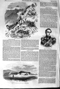 Original Old Antique Print 1852 Fort Grey Uncommoss Hill Natal Marshall Marmont