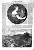 Original Old Antique Print 1852 Boar Hunt England Mountains Sport Music Lady