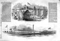 Original Old Antique Print 1852 Banquet Lock-Pit Grimsby New Dock England 19th