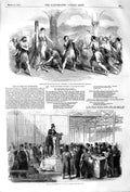 Old Antique Print 1852 Adelphi Theatre Edinburgh Timoleon Auction Crystal 19th