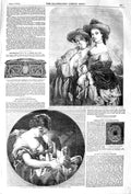 Old Antique Print 1852 Mother Baby British Institution Art Olivia Sophia 19th